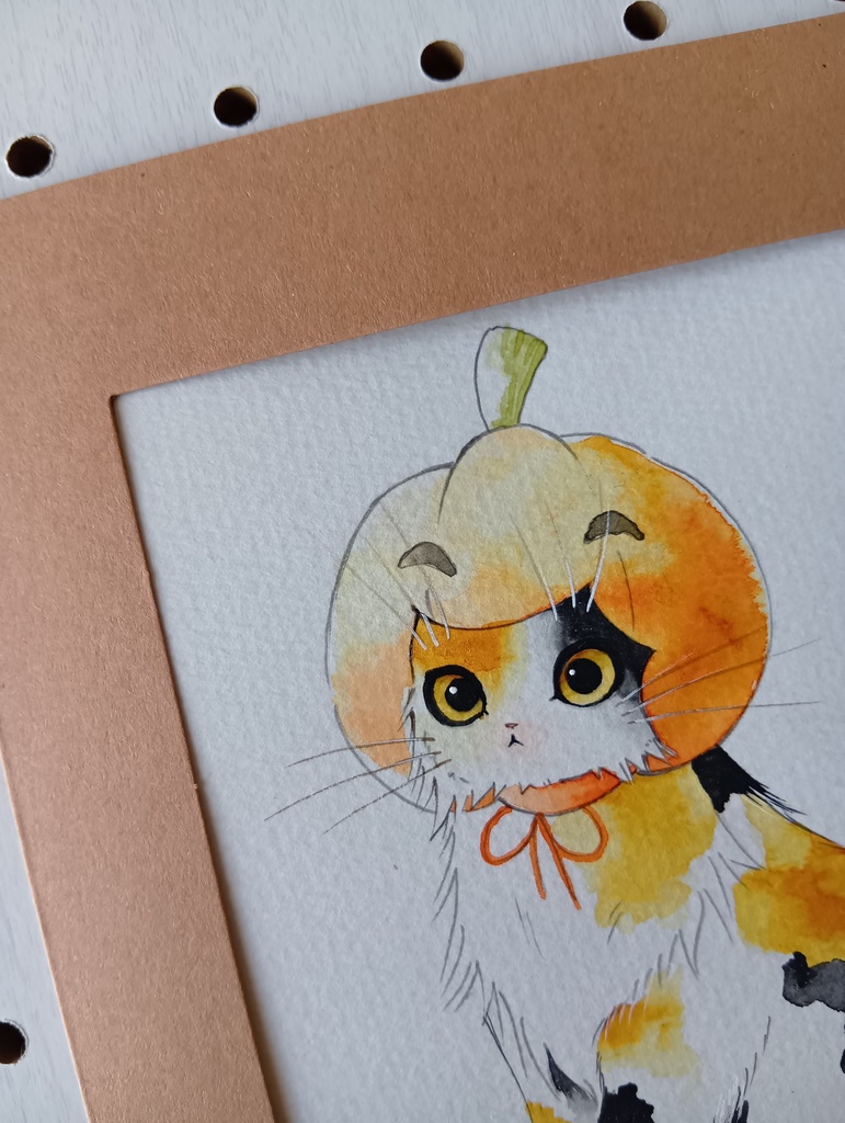 ハロウィンペーパーフレーム原画『かぼちゃのかぶりもの』