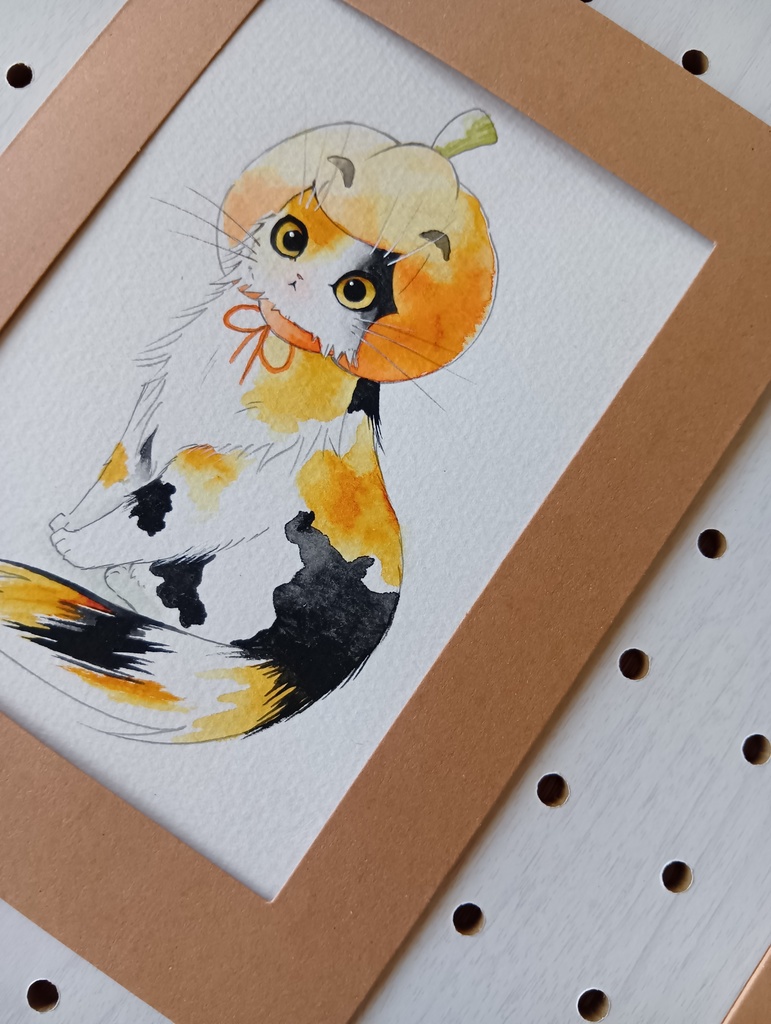 ハロウィンペーパーフレーム原画『かぼちゃのかぶりもの』