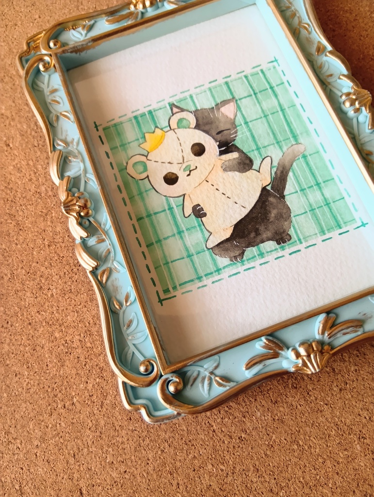 原画『黒猫とくまちゃん』