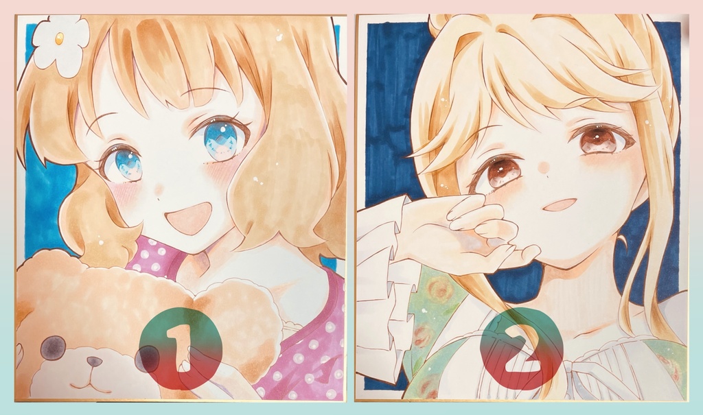 手描き色紙(中サイズ) 《周防桃子・天空橋朋花》