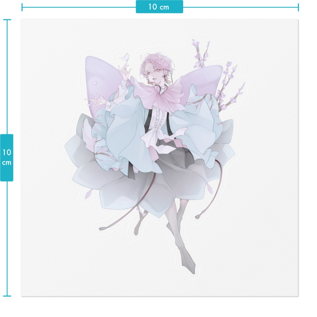 ステッカー 蝶(桜)