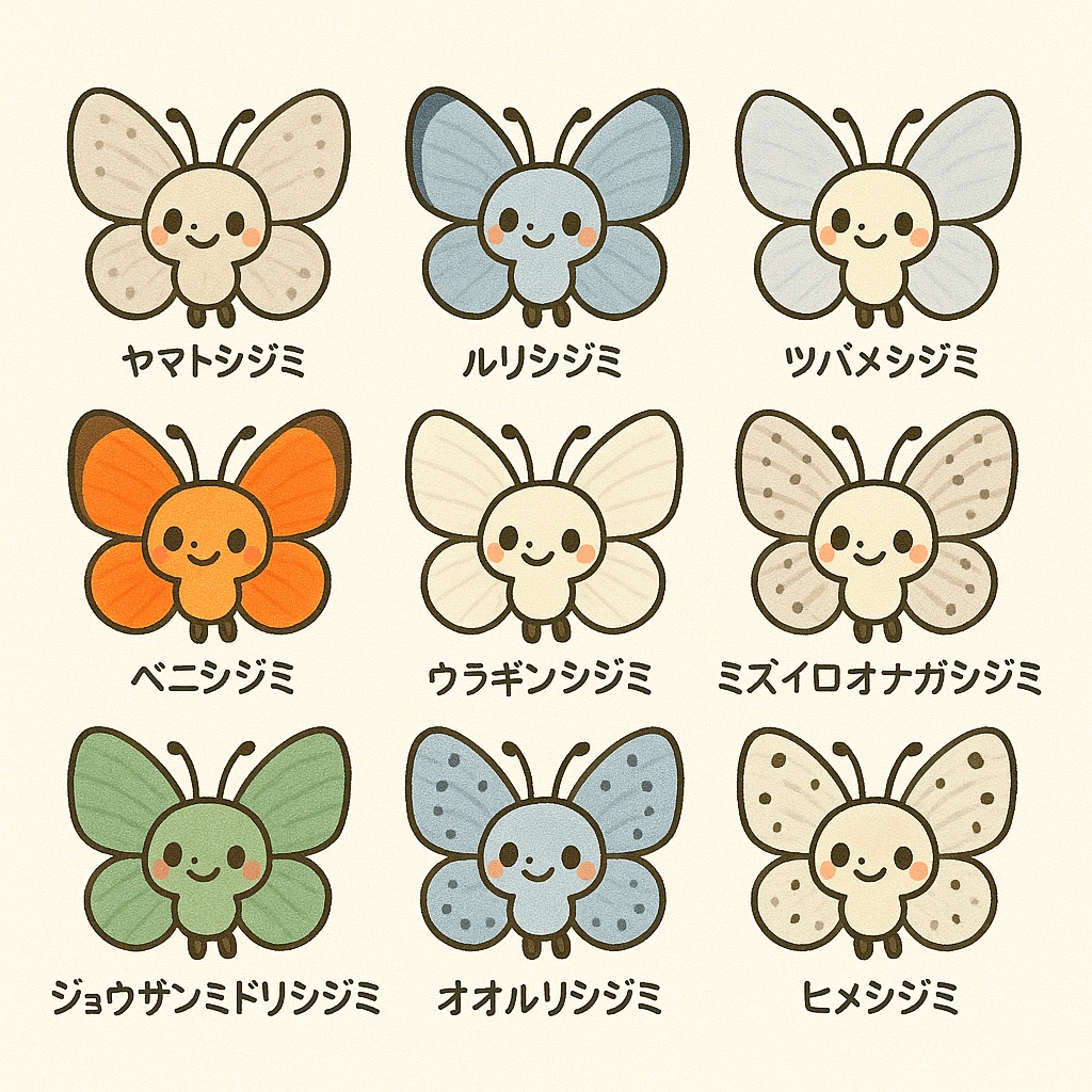 日本のちょうちょ図鑑イラストJapan butterfly
