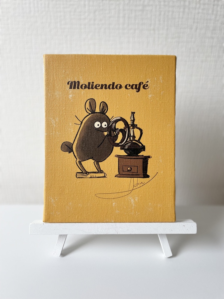 Moliendo café(コーヒーを挽きながら)/キャンバス(F0号)