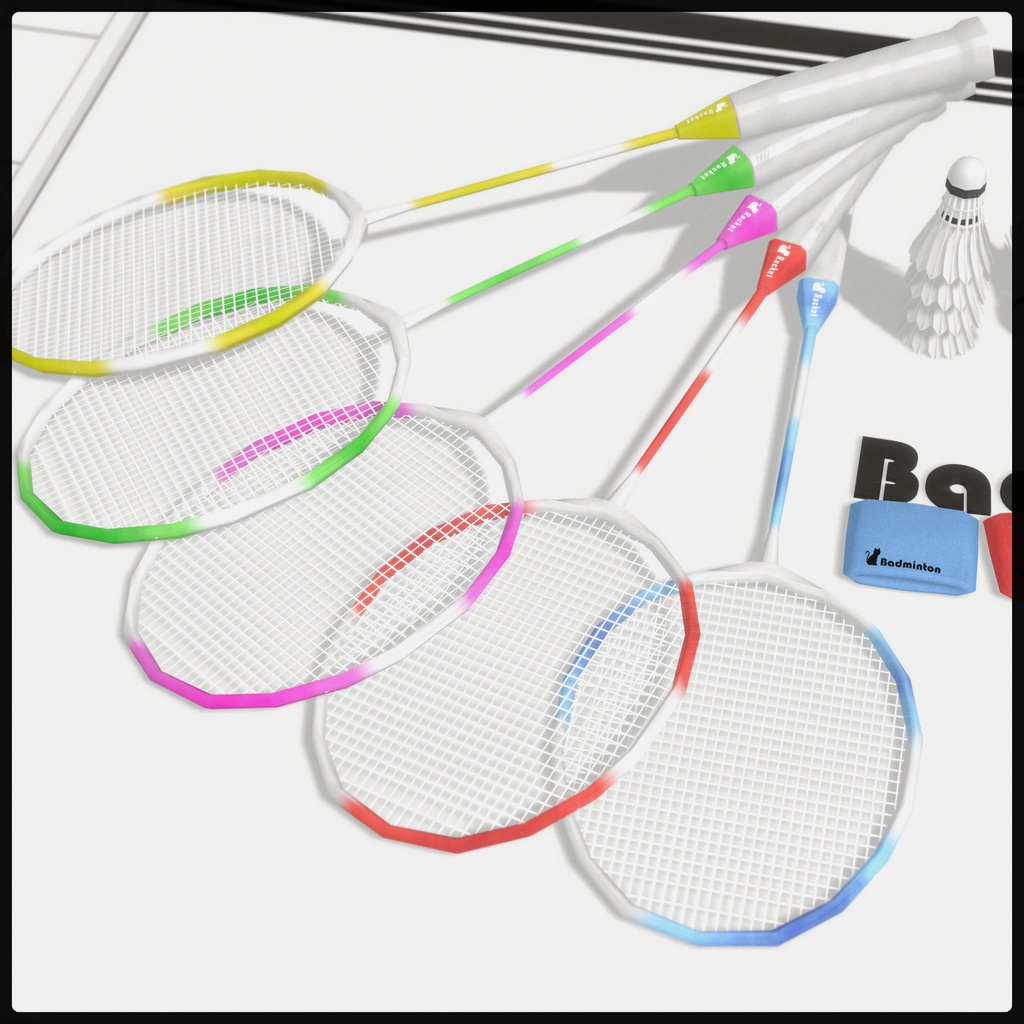 カラフルなバドミントンセット