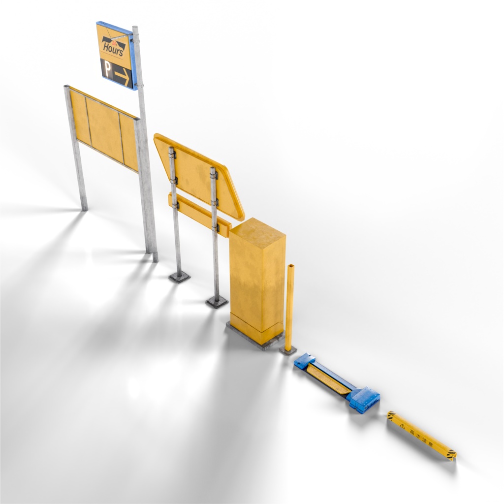 【3Dモデル 7種】コインパーキングアセット