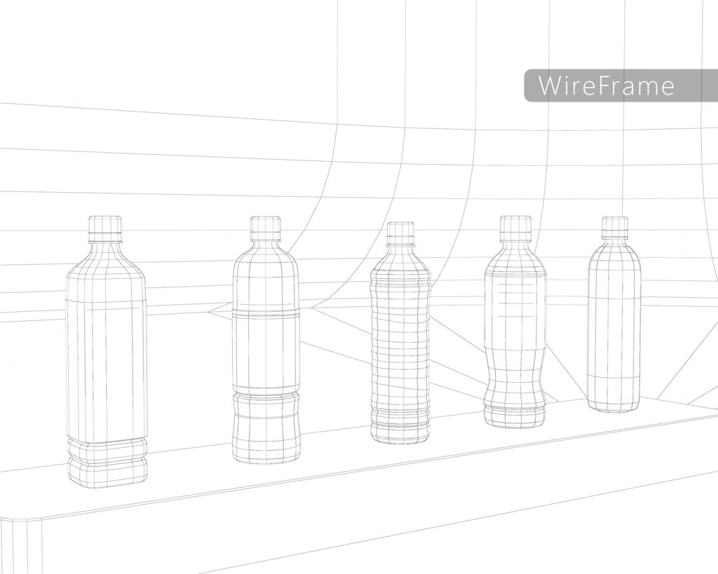 【3Dモデル】リアルなペットボトル(5種)