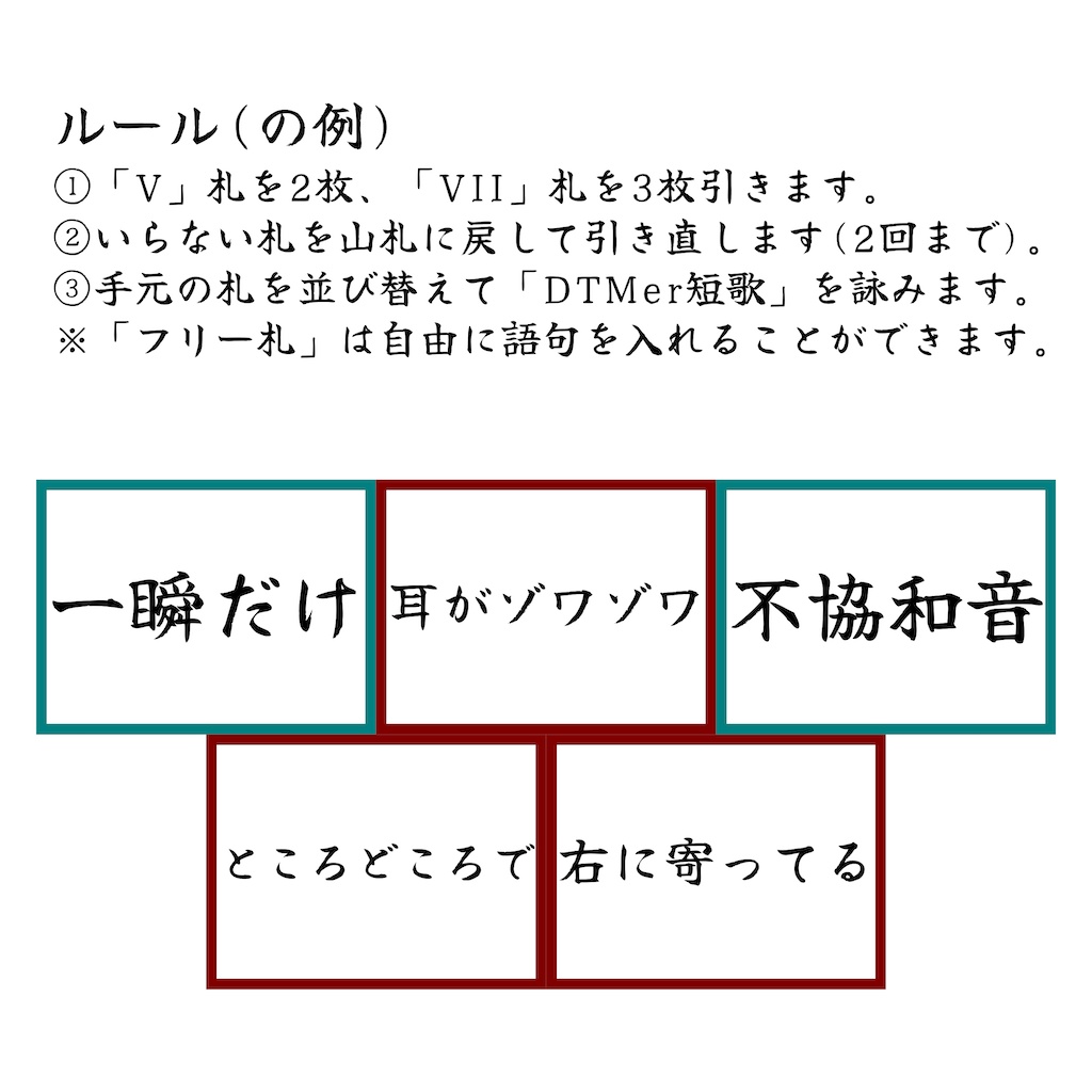 【ココフォリア】DTMer短歌ボードゲーム「V7-5 VII7」
