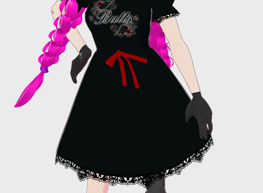 Gothic Lace Butts Dress - Vroid