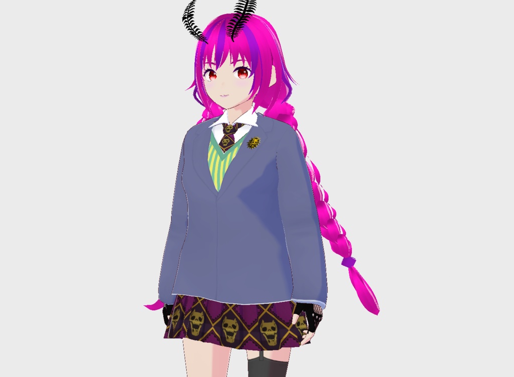 JJBA Yoshikage Kira School Girl Uniform - Vroid