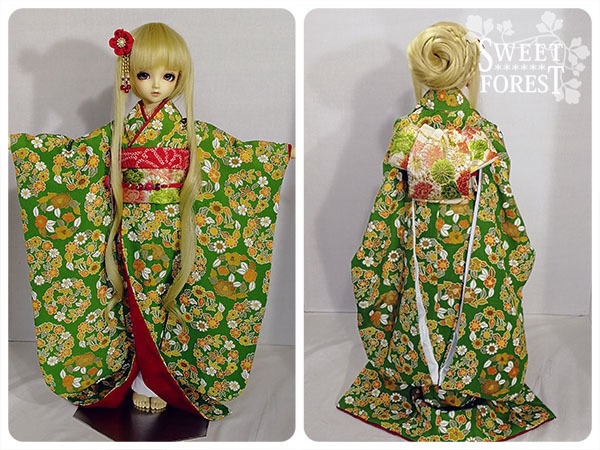 正絹ちりめん小花柄お振袖