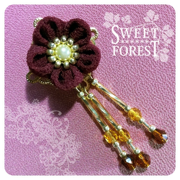 ドール用ちりめん細工：花かんざし11