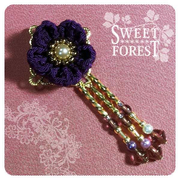 ドール用ちりめん細工：花かんざし17