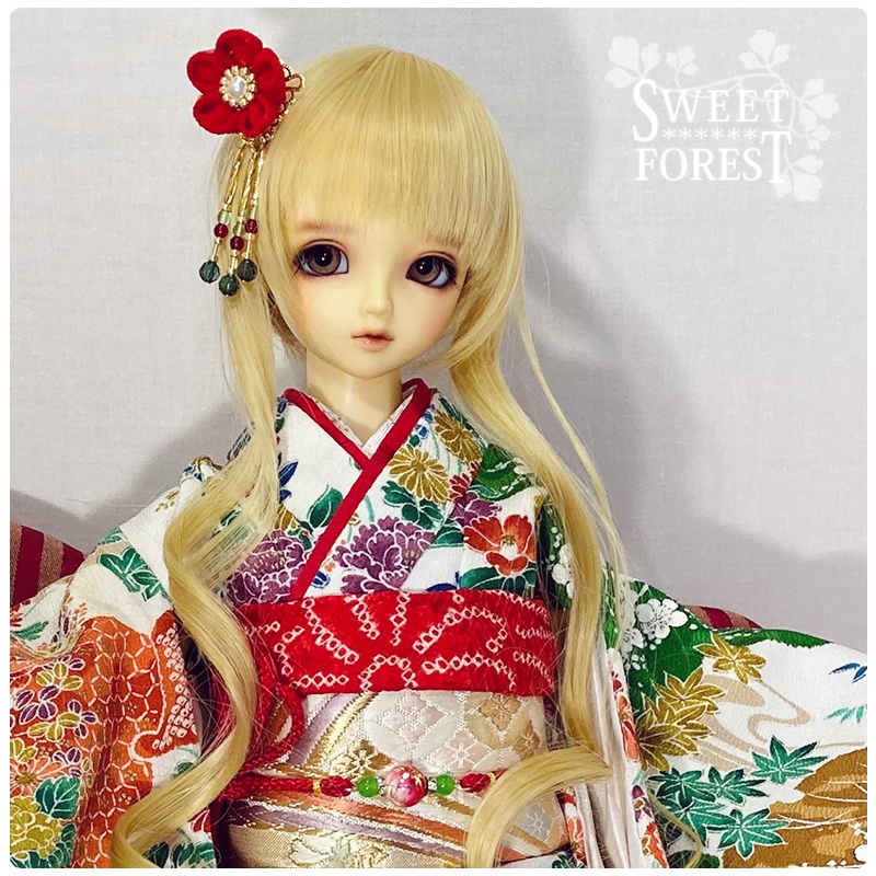 吉祥柄ちりめん金彩入り小花柄お振袖