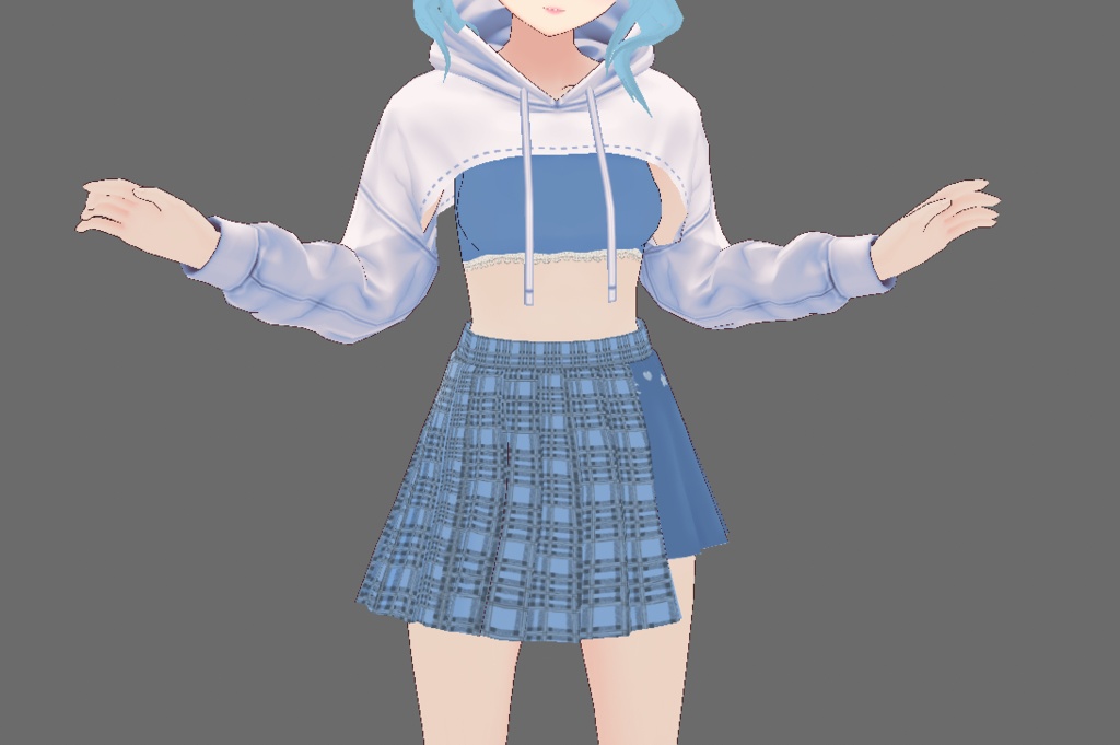 【VRoid】Blue Casual Streetwear