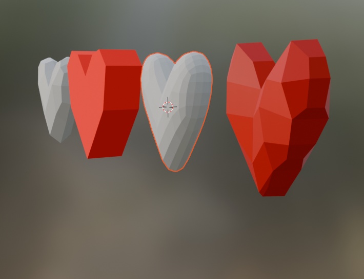[FREE] Hearts pack (low poly + high poly + stylized ice-like heart of ice)