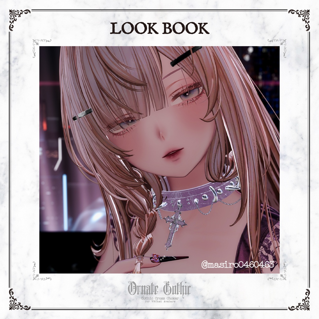 🎉100円OFFセール🎉『𝐎𝐫𝐧𝐚𝐭𝐞 𝐆𝐨𝐭𝐡𝐢𝐜』チョーカー/Choker 【VRC想定】