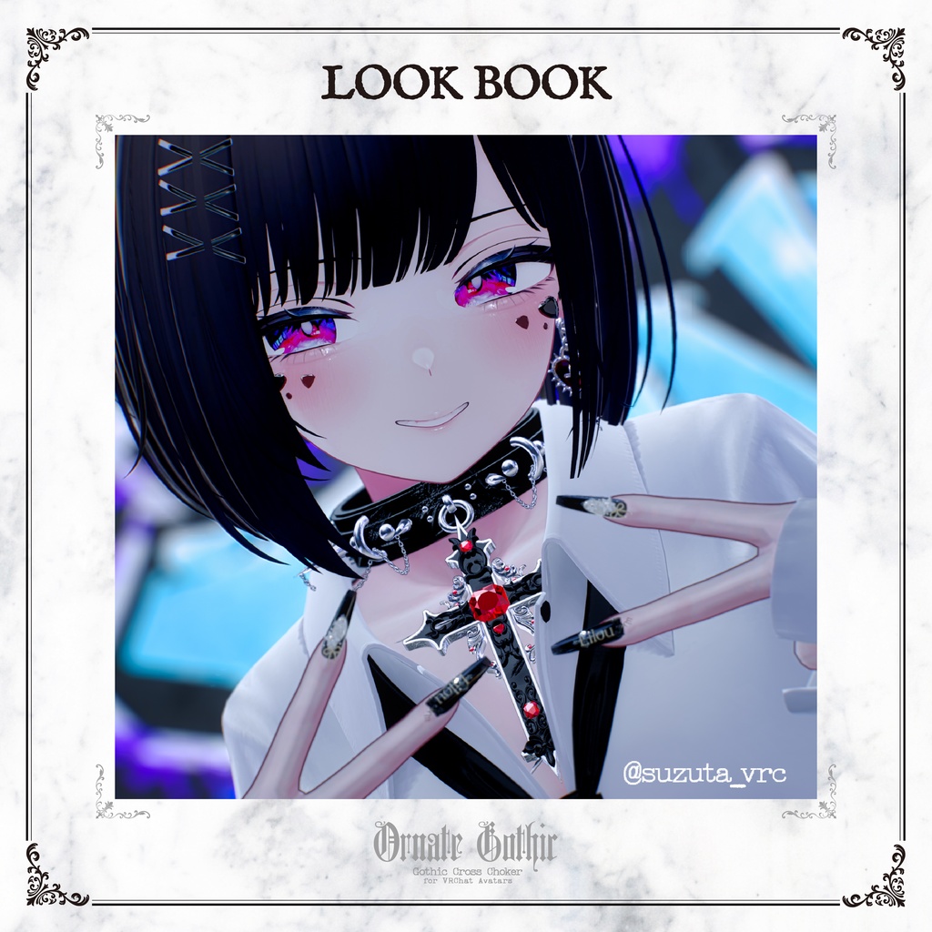 🎉100円OFFセール🎉『𝐎𝐫𝐧𝐚𝐭𝐞 𝐆𝐨𝐭𝐡𝐢𝐜』チョーカー/Choker 【VRC想定】