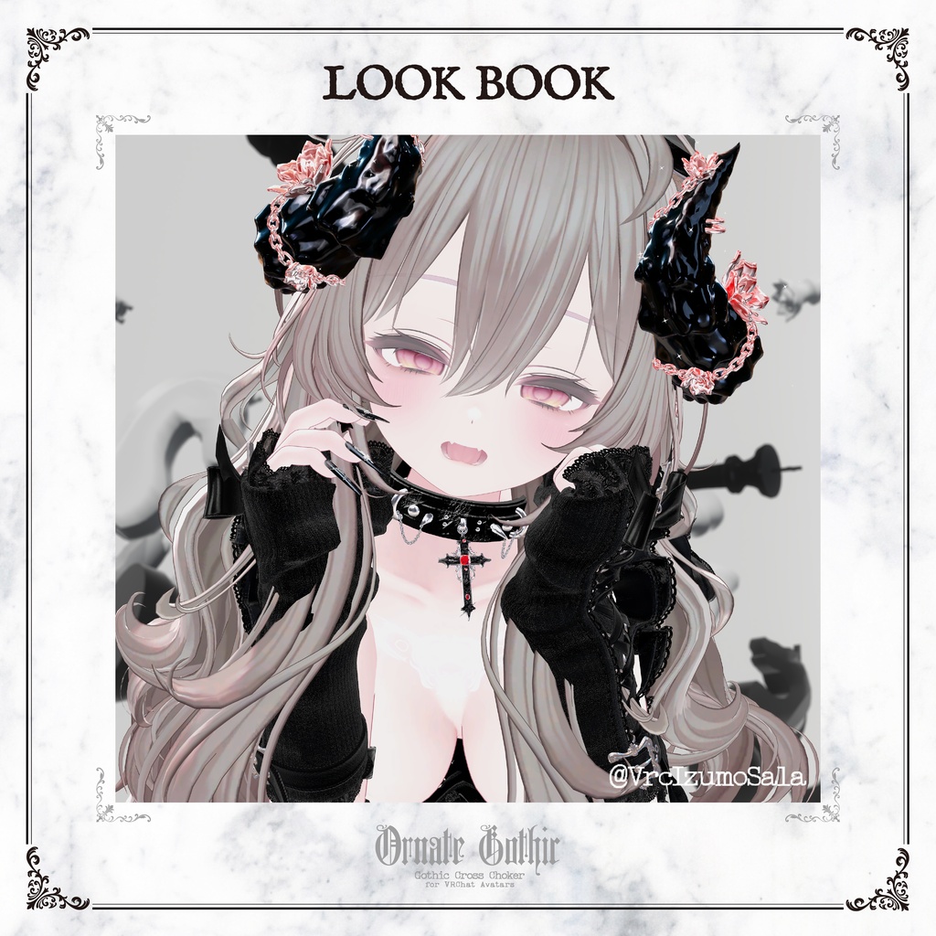 🎉100円OFFセール🎉『𝐎𝐫𝐧𝐚𝐭𝐞 𝐆𝐨𝐭𝐡𝐢𝐜』チョーカー/Choker 【VRC想定】