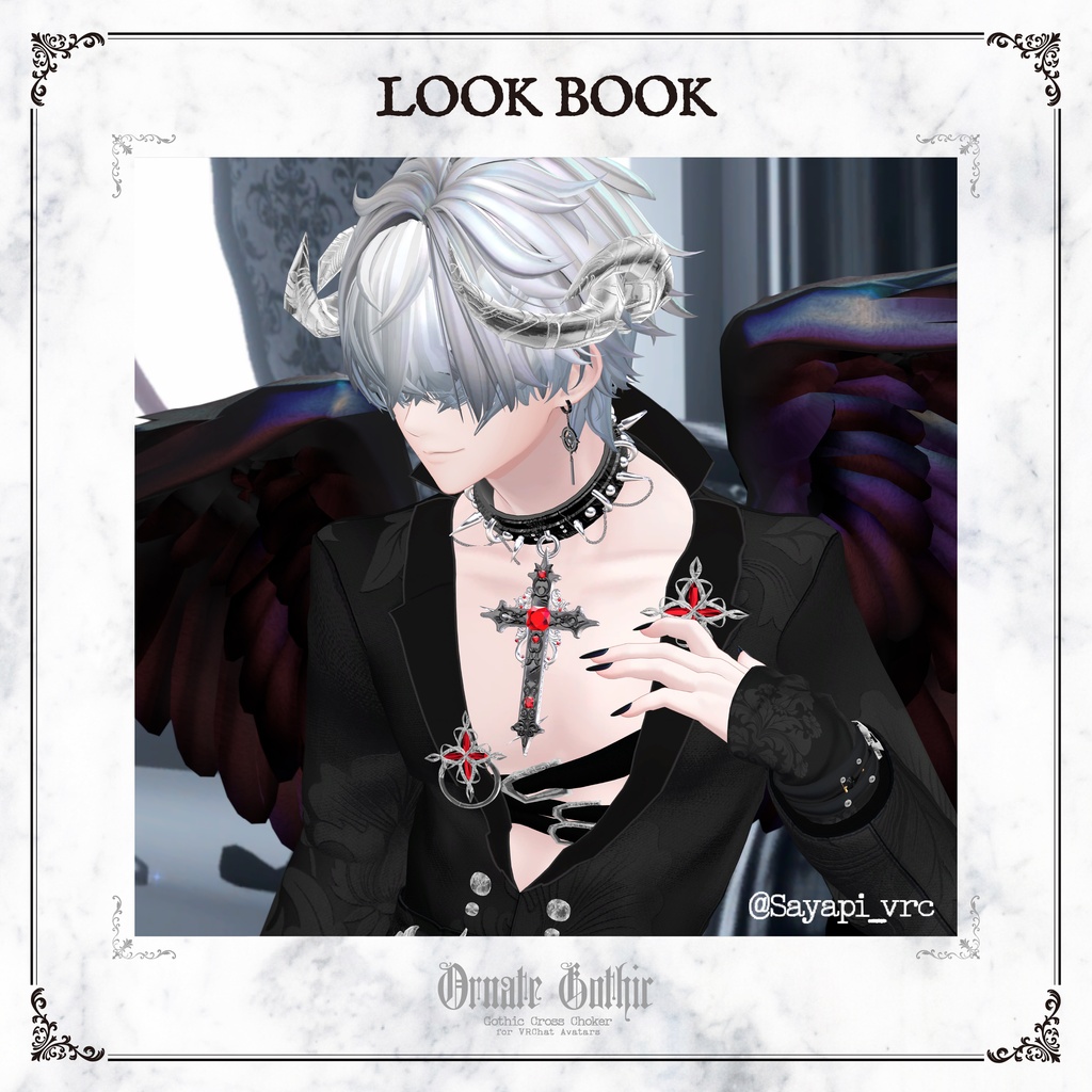🎉100円OFFセール🎉『𝐎𝐫𝐧𝐚𝐭𝐞 𝐆𝐨𝐭𝐡𝐢𝐜』チョーカー/Choker 【VRC想定】