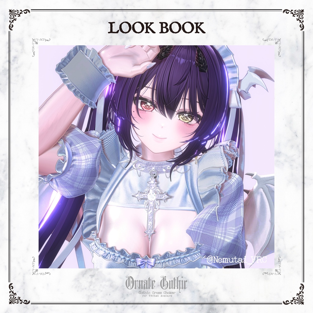 🎉100円OFFセール🎉『𝐎𝐫𝐧𝐚𝐭𝐞 𝐆𝐨𝐭𝐡𝐢𝐜』チョーカー/Choker 【VRC想定】