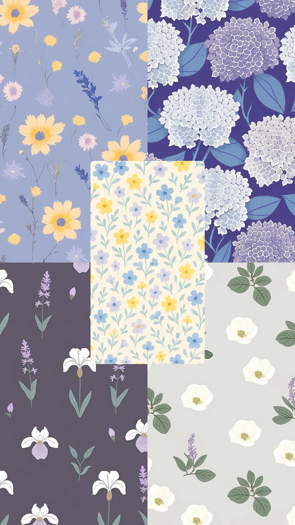 【壁紙セット】6月の花|韓国風×癒しパステル×くすみカラー(全5枚)