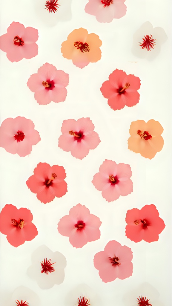 【壁紙5枚セット】8月の花🪻|韓国風×やさしい色合い×夏の終わりの癒しデザイン(5枚組)