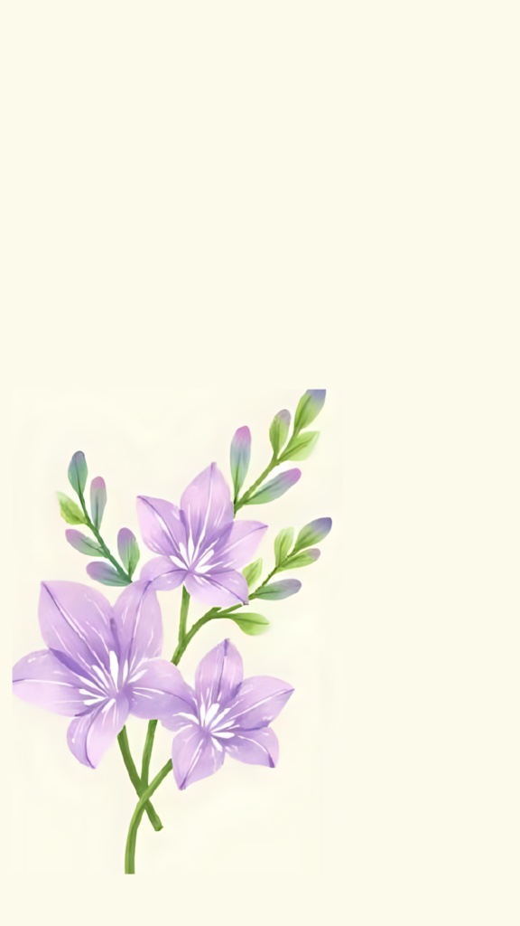 【壁紙5枚セット】8月の花🪻|韓国風×やさしい色合い×夏の終わりの癒しデザイン(5枚組)