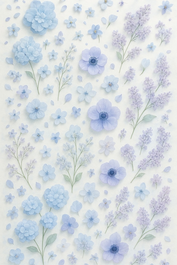 【壁紙5枚セット】8月の花🪻|韓国風×やさしい色合い×夏の終わりの癒しデザイン(5枚組)