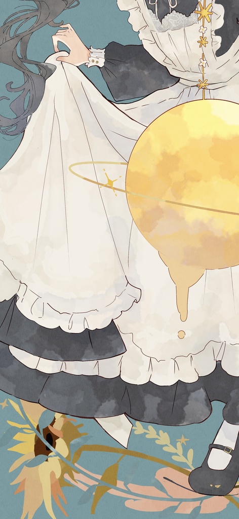 『月とメイド』(直筆サイン入り)キャンバスプリント