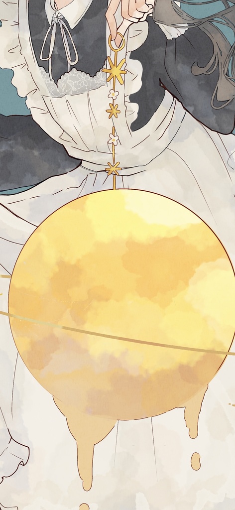 『月とメイド』(直筆サイン入り)キャンバスプリント