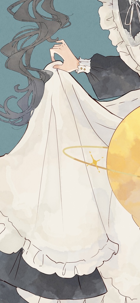 『月とメイド』(直筆サイン入り)キャンバスプリント