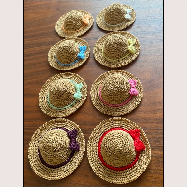 【1/12ドール】麦わら帽子(ライトキャメル×全8色)