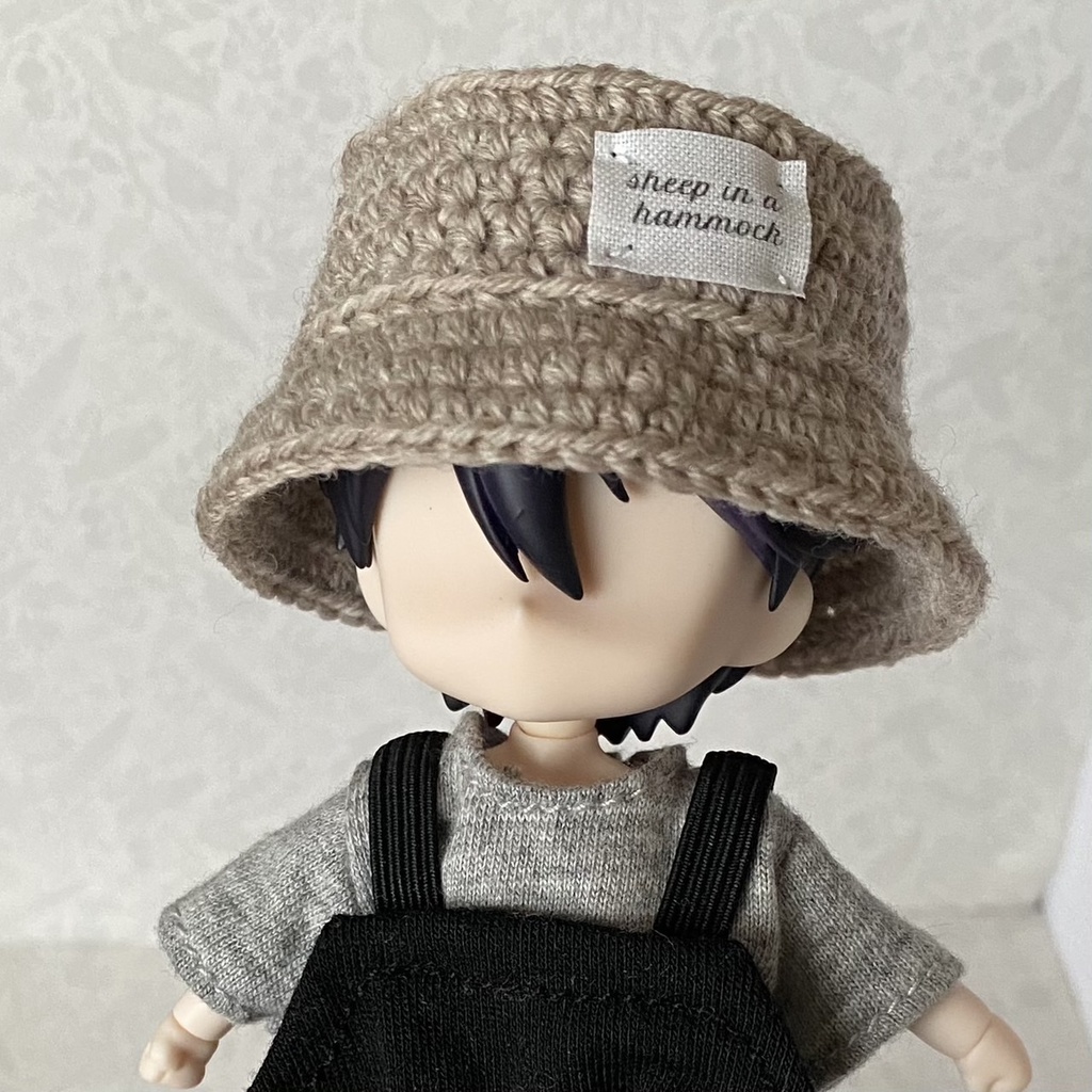 【1/12ドール】バケットハット(ブラック/ホワイト/グレージュ/モカベージュ)