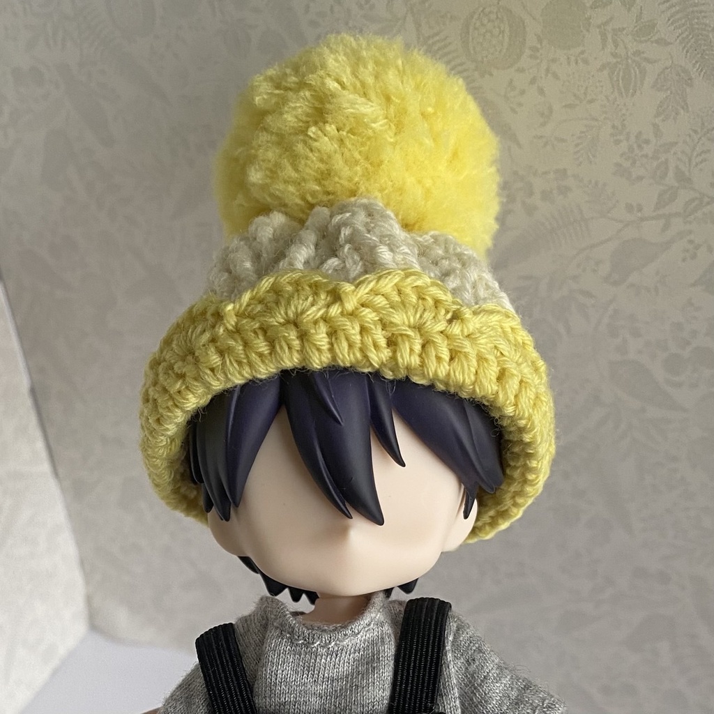 【1/12ドール】花びらニット帽(ピンク、ブルー、パープル、イエロー、グリーン))