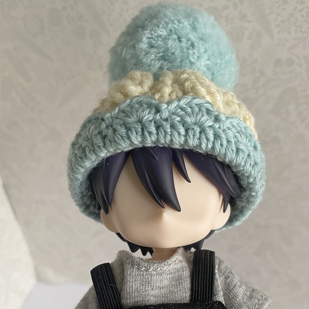 【1/12ドール】花びらニット帽(ピンク、ブルー、パープル、イエロー、グリーン))