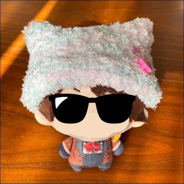 【ぬい|頭囲26.5cm】猫耳ニット帽(星とクッキー)