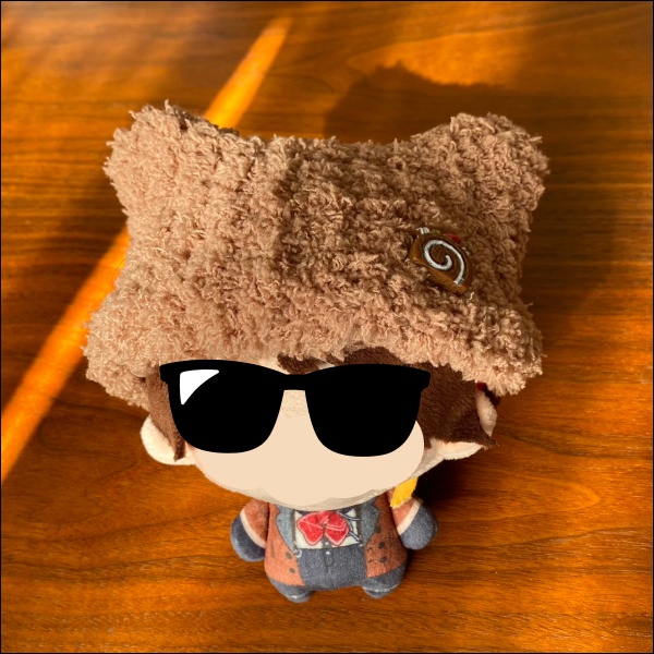 【ぬい｜頭囲26.5cm】猫耳ニット帽（チョコロールケーキ）