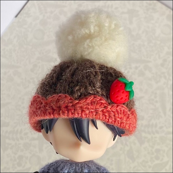 【1/12ドール】いちごココアニット帽(2種)
