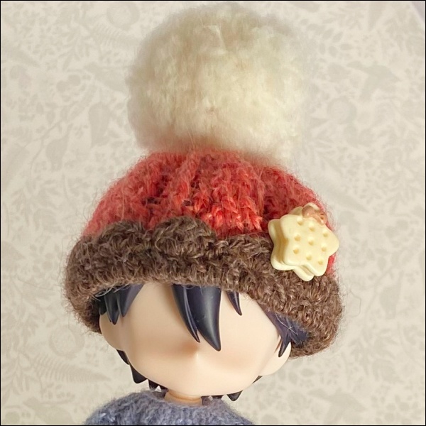 【1/12ドール】いちごココアニット帽(2種)