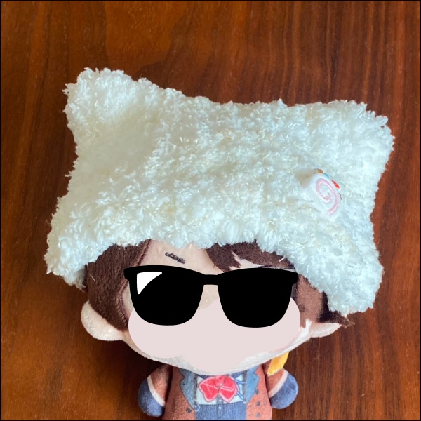 【ぬい｜頭囲26.5cm】猫耳ニット帽（苺ロールケーキ）