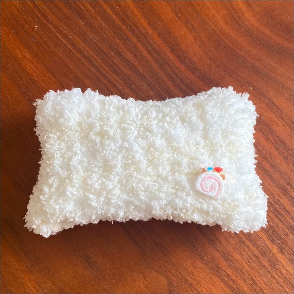 【ぬい|頭囲26.5cm】猫耳ニット帽(苺ロールケーキ)