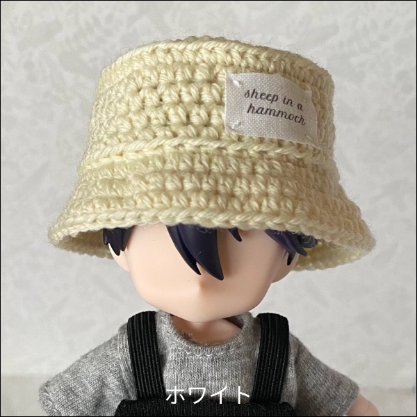 【1/12ドール】バケットハット(ブラック/ホワイト/グレージュ/モカベージュ)