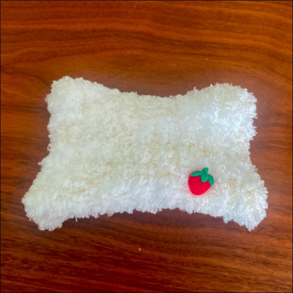 【ぬい|頭囲26.5cm】猫耳ニット帽(苺)