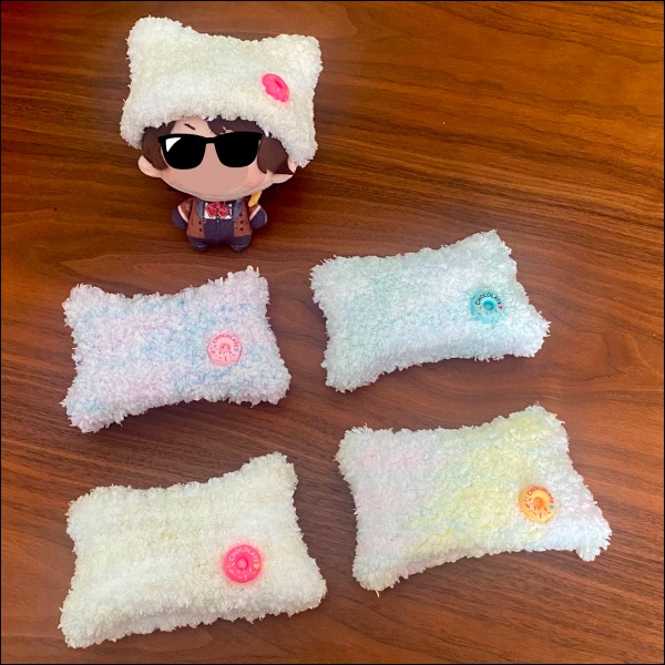 【ぬい｜頭囲26.5cm】猫耳ニット帽（ドーナツ）