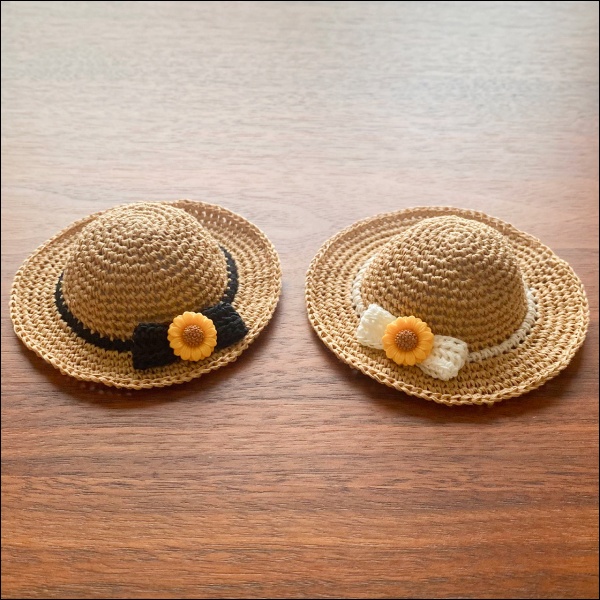 【1/12ドール】ひまわりリボンの麦わら帽子