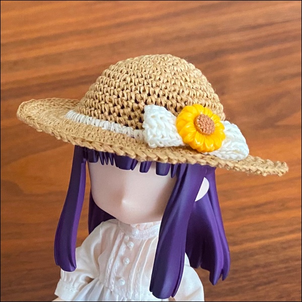 【1/12ドール】ひまわりリボンの麦わら帽子