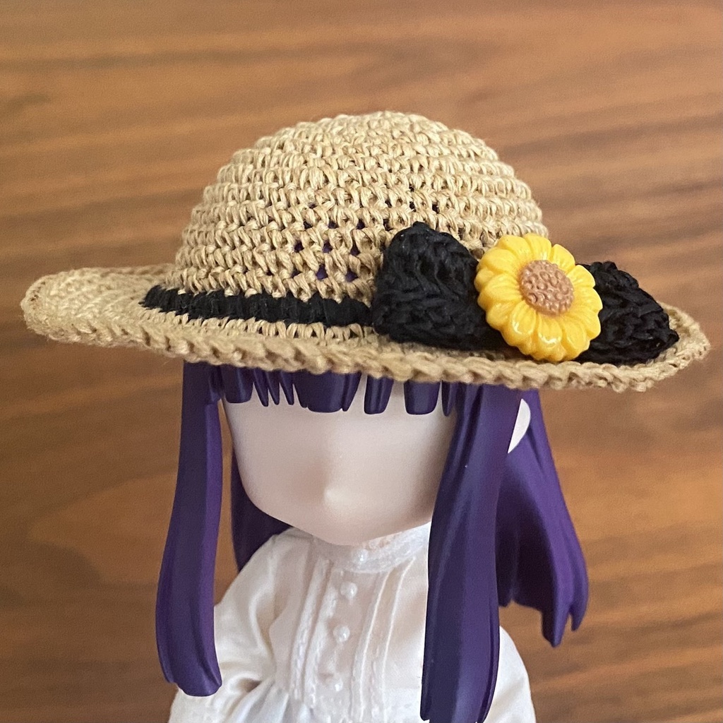 【1/12ドール】ひまわりリボンの麦わら帽子