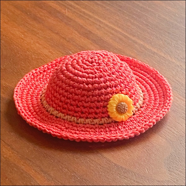 【1/12ドール】ひまわりの麦わら帽子（ピンク）