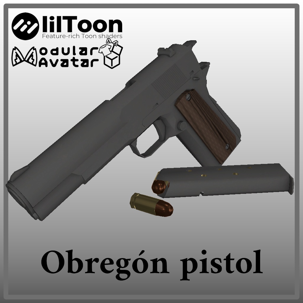 [ギミック付き] Obregón pistol (オブレゴン・ピストル) [ローポリアルガンズシリーズ]