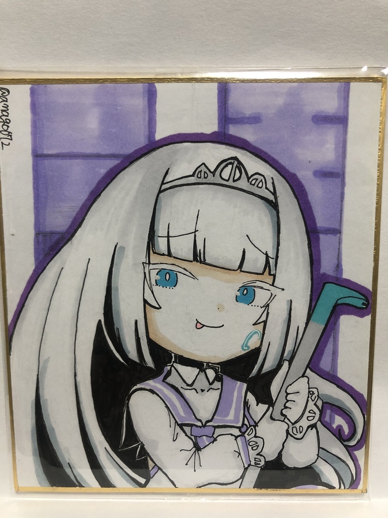 直筆ミニ色紙　くりあたま